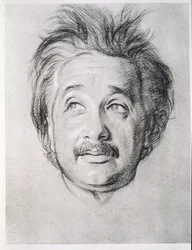 Portræt af Albert Einstein (1879-1955) (litho)