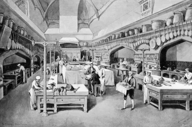 Windsor Castle køkken i julen, 1894.