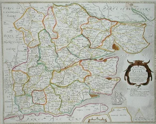 A New Mapp of the County of Essex, udgivet af Henry Overton