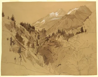 Studie af landskab, Meiringen, Schweiz