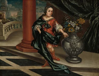 Ung mand på en terrasse, ca. 1730 (olie på lærred)