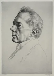 Campbell Dodgson, Profil til venstre, 1919.