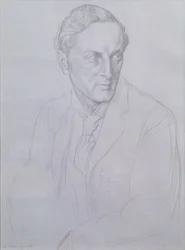 Portræt af Sir Henry John Newbolt (1862-1938) digter, 1898 (sølvspids på papir)