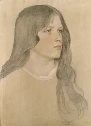 Portræt af en pige, 1904 (farvet blyant på papir)
