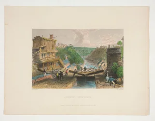 Lockport, Erie Canal, illustration til Nathaniel Parker Willis