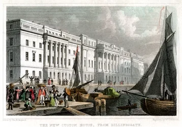 Det nye Custom House, fra Billingsgate, City of London, c1830.