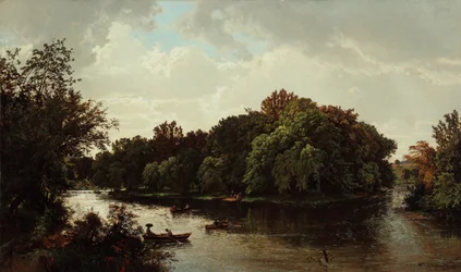 Sø-scene, sejlads 1861 (Olie på lærred)