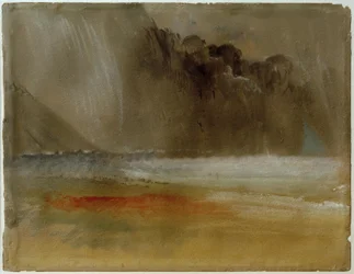 Dynger tordensky over hav og sand