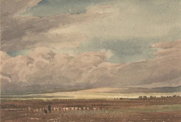 Salisbury Plain med Old Sarum in the Distance, Wiltshire, 1810-62.