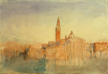 San Giorgio Maggiore ved solnedgang, fra Hotel Europa