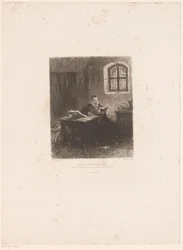 Philip van Marnix van Sint-Aldegonde i fængsel Marnix van St. Aldegonde, oversætter salmerne i fængslet (titel på objekt)