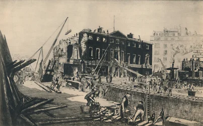 Nedrivning af Devonshire House, 1927.