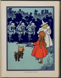"Jeg er heksen fra nord", Illustration fra "Den vidunderlige troldmand fra Oz" af Lyman Frank Baum