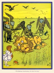 Aberne viklede mange spoler rundt om hans krop. fra The Wonderful Wizard of Oz af L. Frank Baum