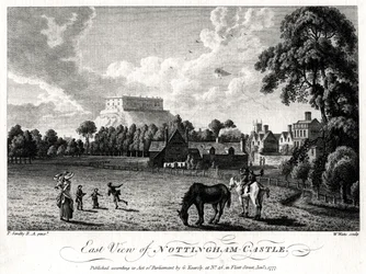 Østudsigt over Nottingham Castle, Nottinghamshire, 1777