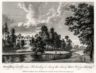 Pendhill Court nær Bletchenley i Surry the Seat of George Scullard Esquire, 1776
