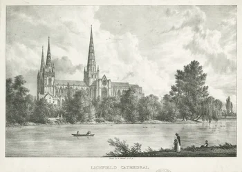Lichfield Cathedral - South View: litografi, nd [1781-1850]