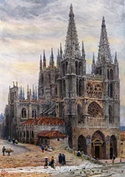 Burgos, katedralen (farve litho)