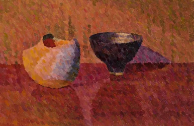 Still Life, Two Vessels, 2019 (olie på lærred)