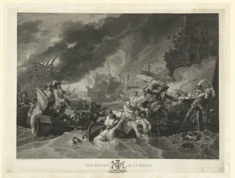 Søslaget ved Cape La Hogue, 1692 Slaget ved La Hogue (titel på objekt)