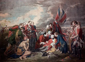 General James Wolfes (1727-1759) død i slaget ved Quebec City under Syvårskrigen den 13. september