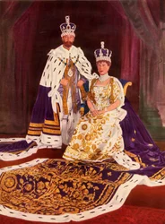Deres Majestæter Kong George V og Dronning Mary i deres kroningsdragter, 1911, 1951.