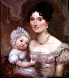 Lady FitzHerbert med et af sine yngste børn, ca. 1817 (skifer)