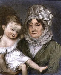 Mor til Agnes FitzHerbert med et af hendes børnebørn, ca. 1817 (skifer)
