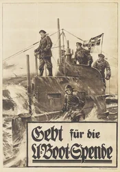 Giv til ubådsdonationen. Plakat, 1917