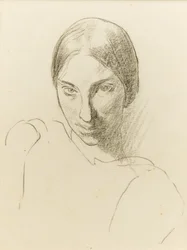 Selvportræt, ca. 1923 (sort kridt på papir)
