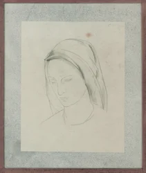 Studie til St Martin altertavle, ca. 1928 (blyant på papir)