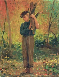 Dreng holder bjælker, 1873