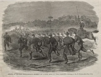 Det første Massachusetts-regiments angreb på en oprørernes skyttegrav nær Yorktown