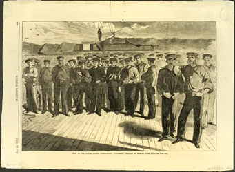 Besætningen på den amerikanske dampslup "Colorado" udskibet i Boston, juni 1861