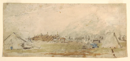 Tegning, hærens lejr, 1862