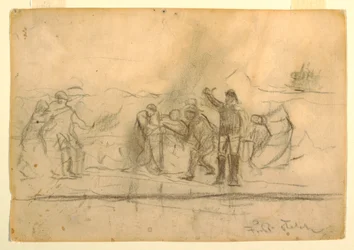 Tegning, første skitse til "The Wreck", 1885-86