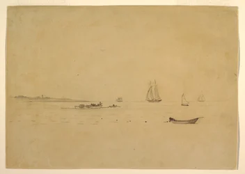 Tegning, Landspids med fyrtårn, ca. 1880