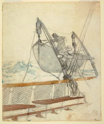 Tegning, studie til "The Signal of Distress", 1881