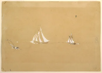 Tegning, to skonnerter, 1880