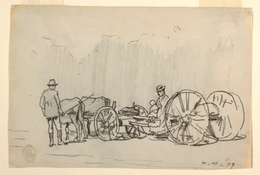 Tegning, Åg af okser, 1879
