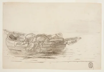 Fiskere, der klatrer over Gunwales, Cullercoats, England