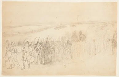 Marcherende infanterikolonne