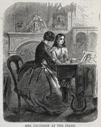 Mrs. Otcheson ved klaveret, 1860.