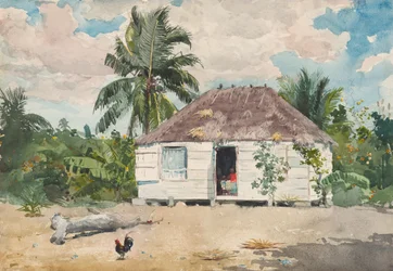 Indfødt hytte i Nassau, 1885.