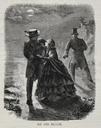 På stranden, 1860.