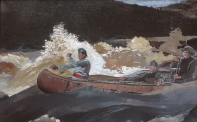 Skydning af Rapids, Saguenay River, 1905-10.