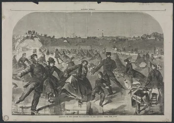 Skøjteløb på Ladies Skating Pond i Central Park, New York, 1860.