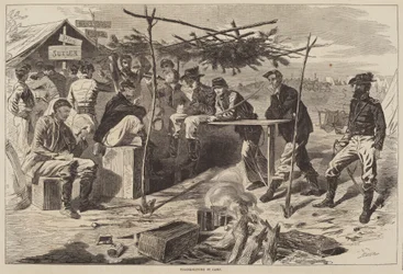 Thanksgiving in Camp, udgivet 1862.