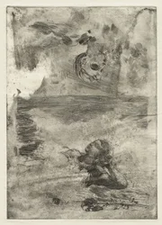 To hoveder, studie efter "Undertow", c.1886, trykt c.1967
