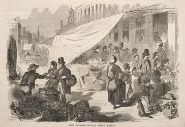 Udsigt i South Market Street, Boston, 1857.